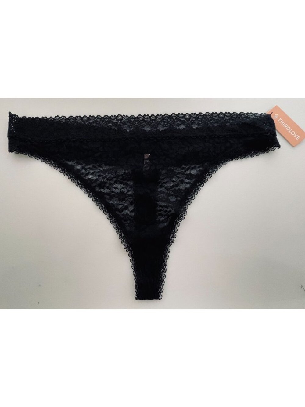 Thirdlove Sheer Black Lace Thong, 3X New with Tags